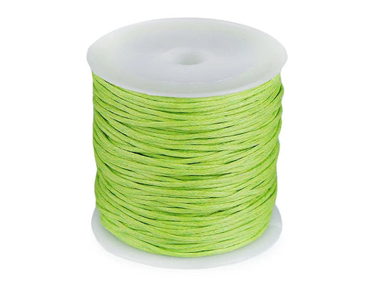 waxed cotton cord Ø 0.8 mm - bright green (25 m roll)
