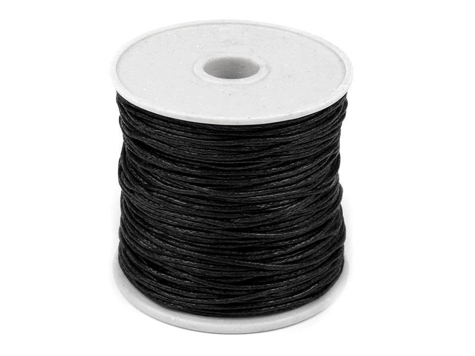 Corde en coton ciré Ø 0,8 mm - noire (rouleau de 25 m)