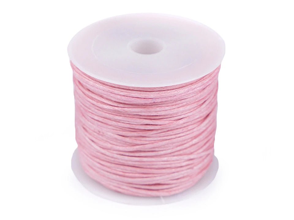 Cordon en coton ciré Ø 0,8 mm - rose poudré (rouleau de 25 m)