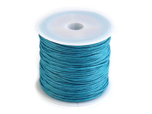 Waxed cotton cord Ø 0,8 mm - blue (25 m roll)