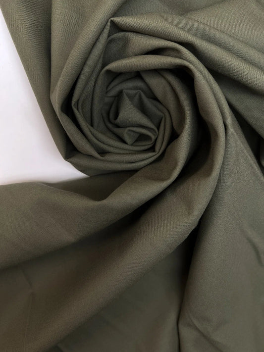 Wool fabric - khaki 210 g/m²