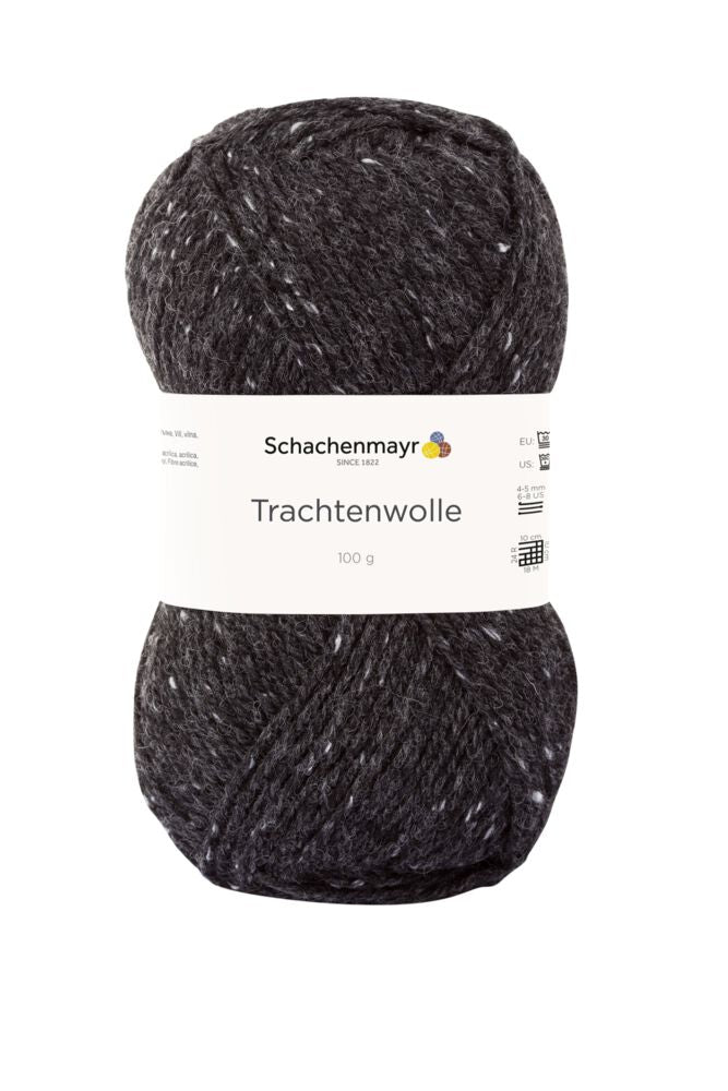 Schachenmayr Trachtenwolle wool yarn 185 m 100 g-anthracite melange #00095