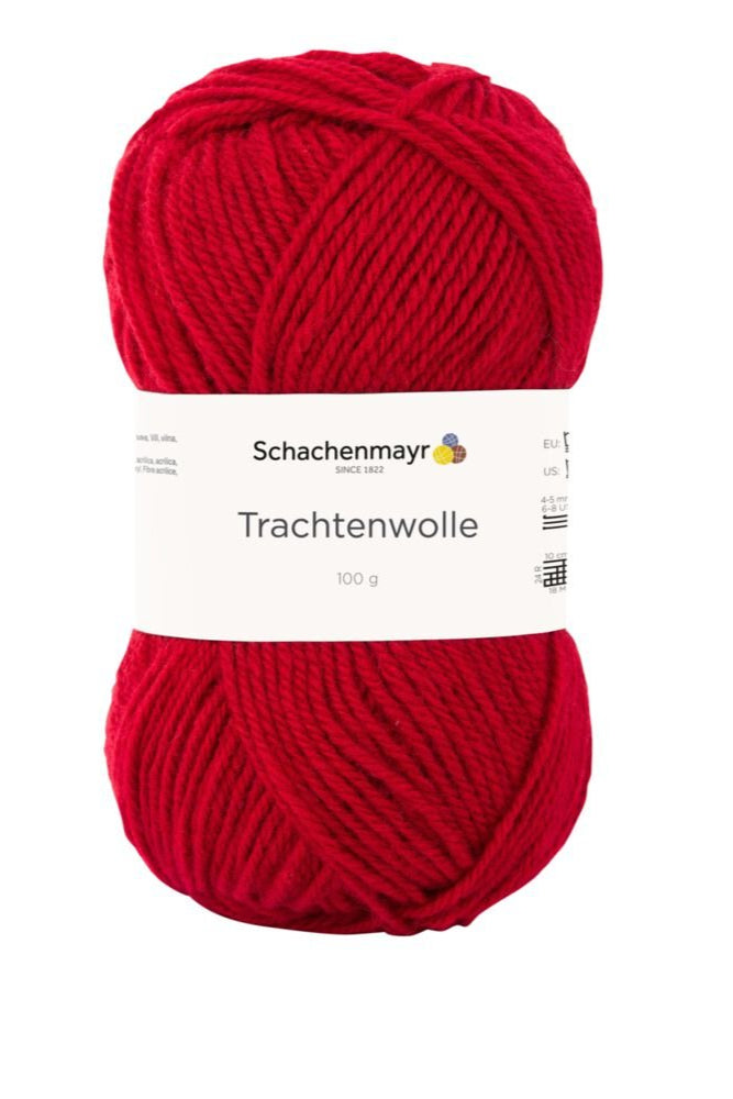 Wool Yarn Schachenmayr Trachtenwolle 185 m 100 g - cherry red #000131