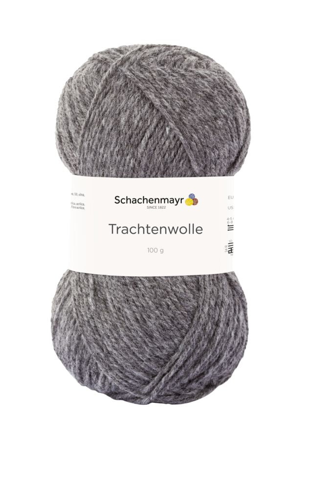 Wool Yarn Schachenmayr Trachtenwolle 185 m 100 g - dark grey mélange #00097