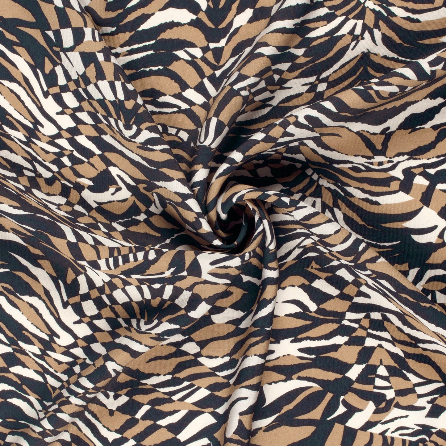 Image de tissu en viscose - motif zèbre brun 125 g/m² – disponible chez Šarlotes audumi