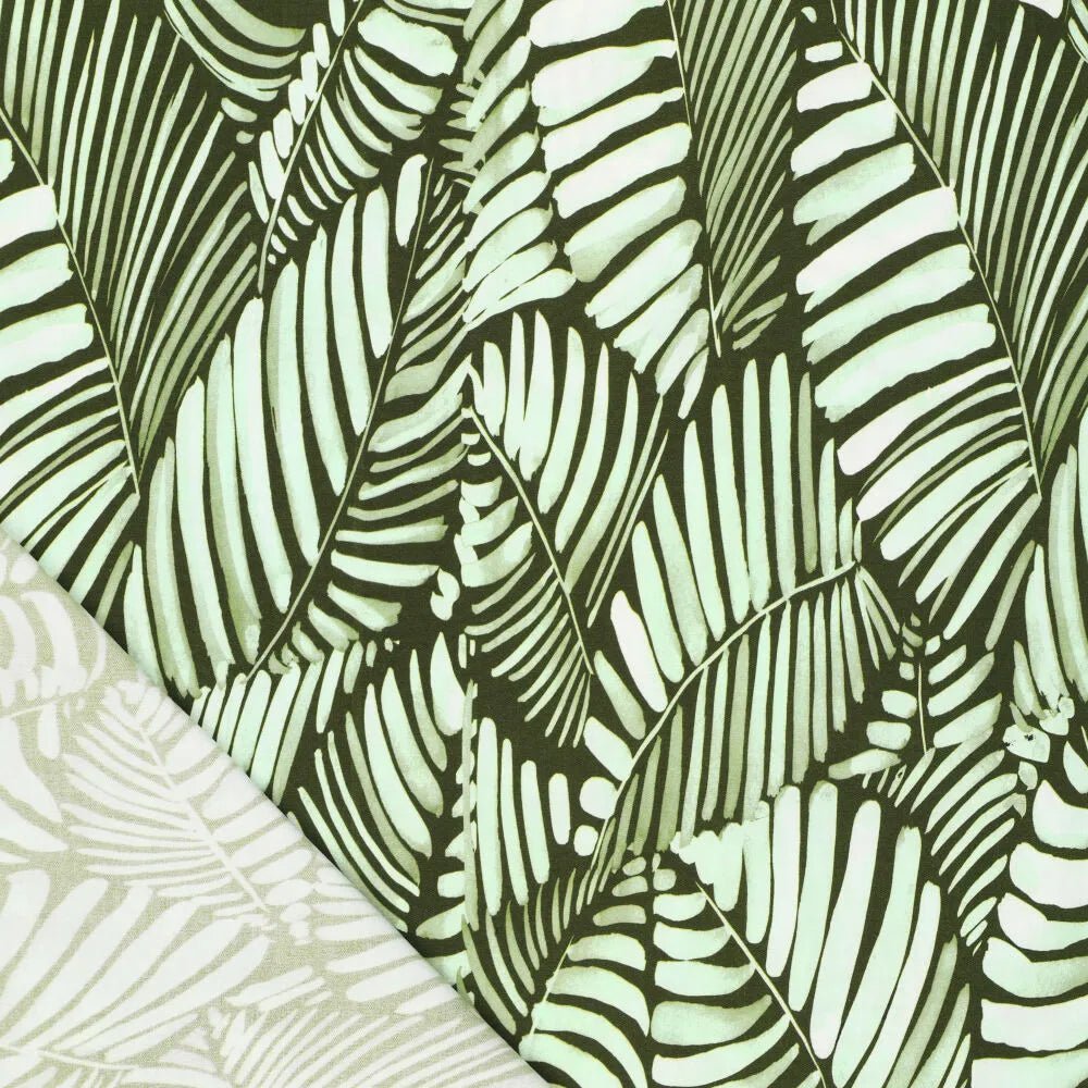 Tissu en viscose - feuilles vertes 135 g/m²