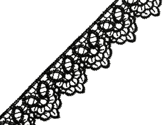Dentelle de viscose - 3,5 cm noire