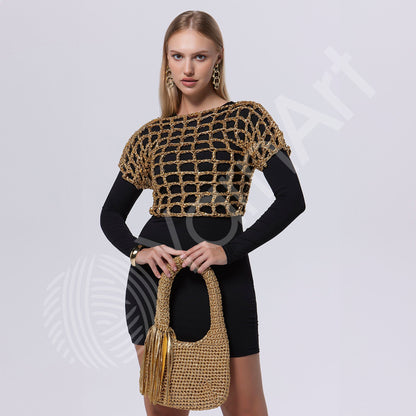 YarnArt Metallic Club – metallinen nauhalanka virkkaukseen ja käsitöihin 180 g / 55 m – saatavilla verkkokaupasta Charlotten kankaat
