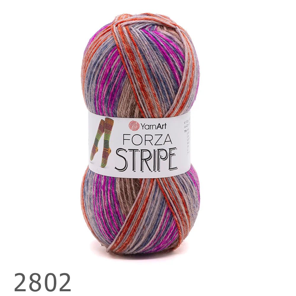 Villainen sukkalanka YarnArt Forza Stripe – 100 g / 420 m – Šarlotes audumi