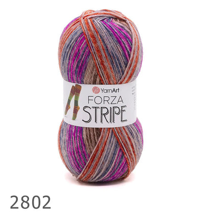 Villainen sukkalanka YarnArt Forza Stripe – 100 g / 420 m – Šarlotes audumi