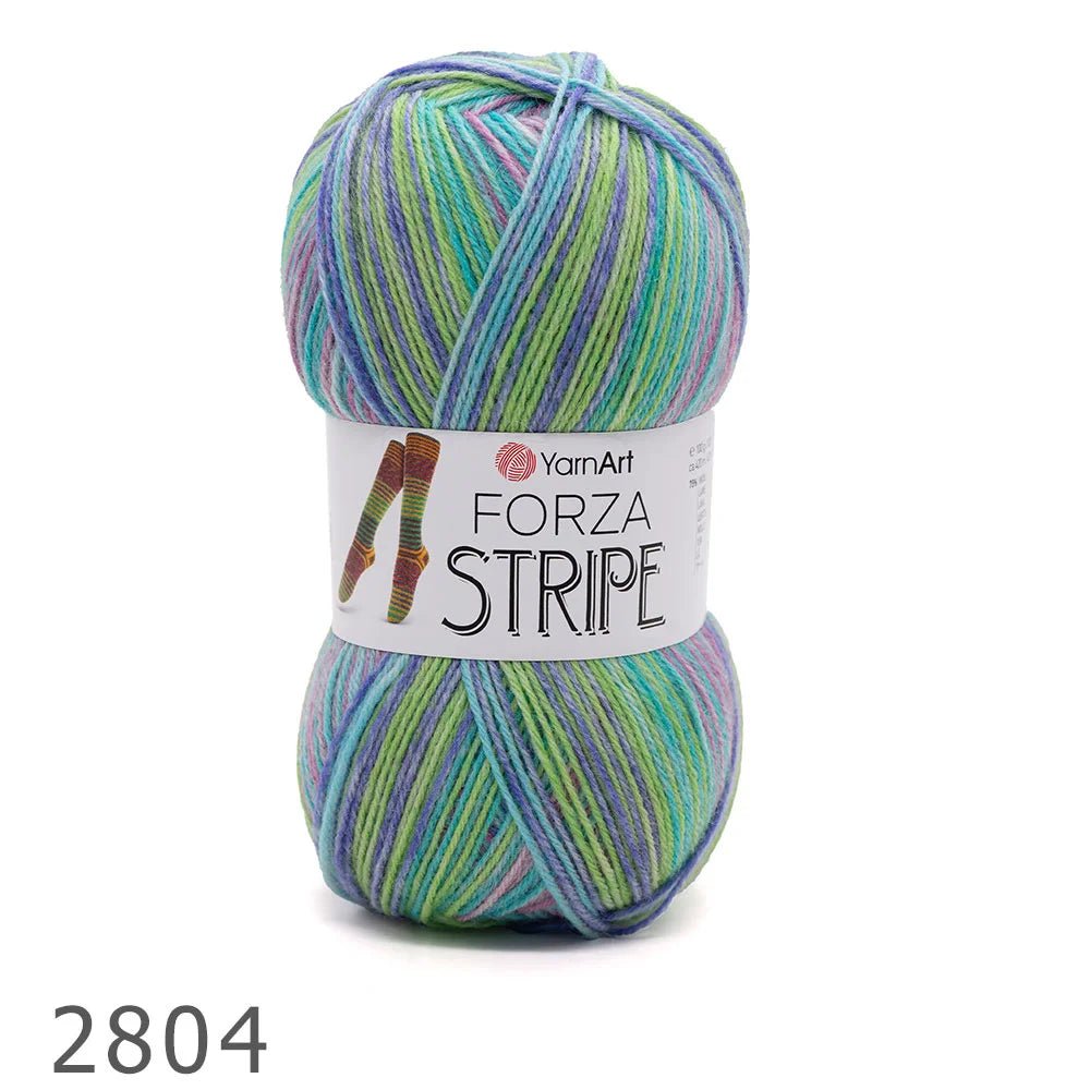 Villainen sukkalanka YarnArt Forza Stripe – 100 g / 420 m – Šarlotes audumi