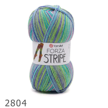 Villainen sukkalanka YarnArt Forza Stripe – 100 g / 420 m – Šarlotes audumi