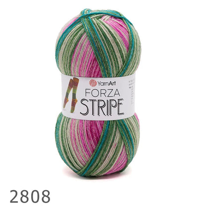 Villainen sukkalanka YarnArt Forza Stripe – 100 g / 420 m – Šarlotes audumi