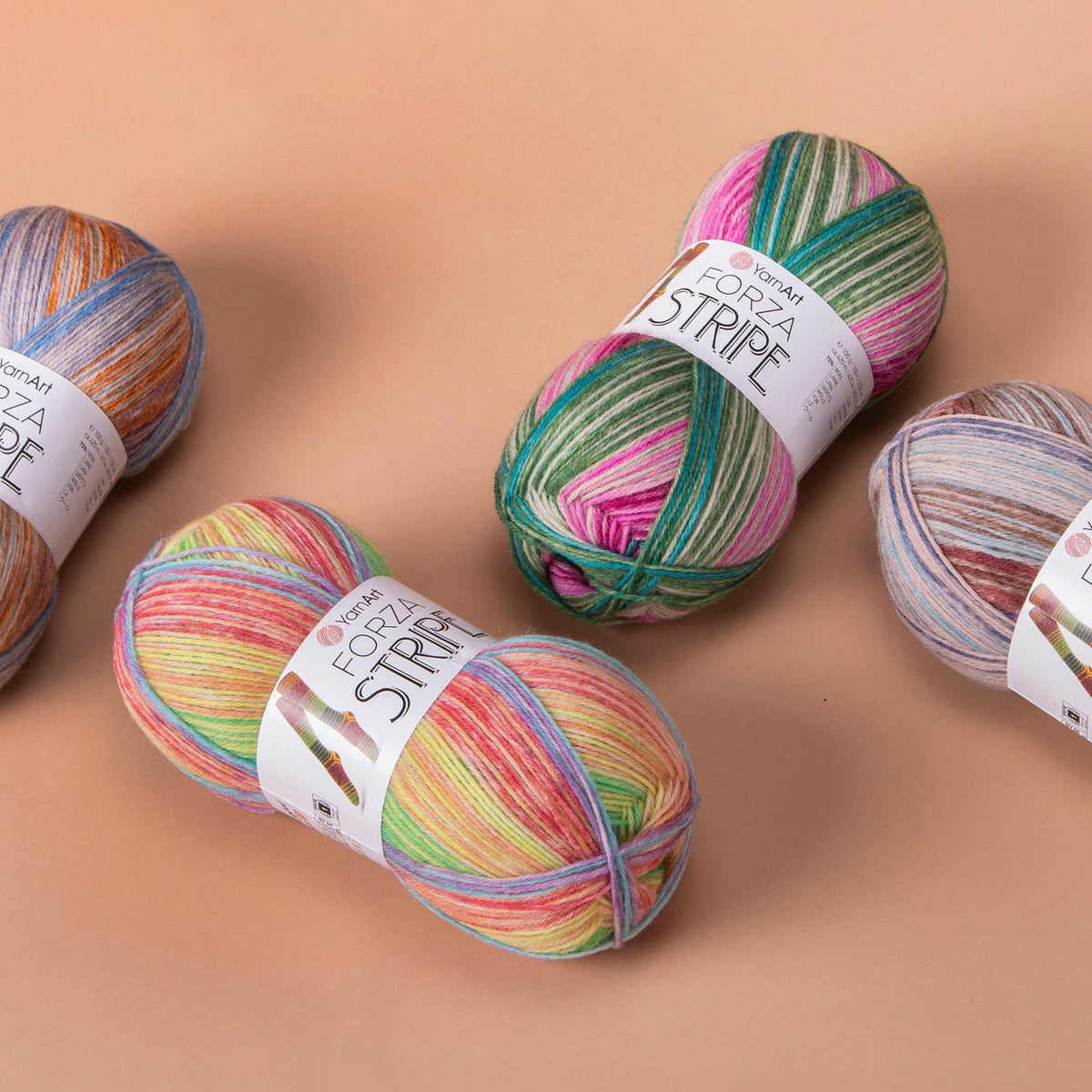 Villainen sukkalanka YarnArt Forza Stripe – 100 g / 420 m – Šarlotes audumi