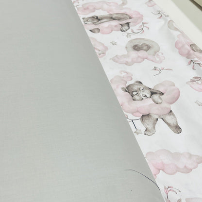 100% Baumwollstoff, hellgrau, 125 g/m²