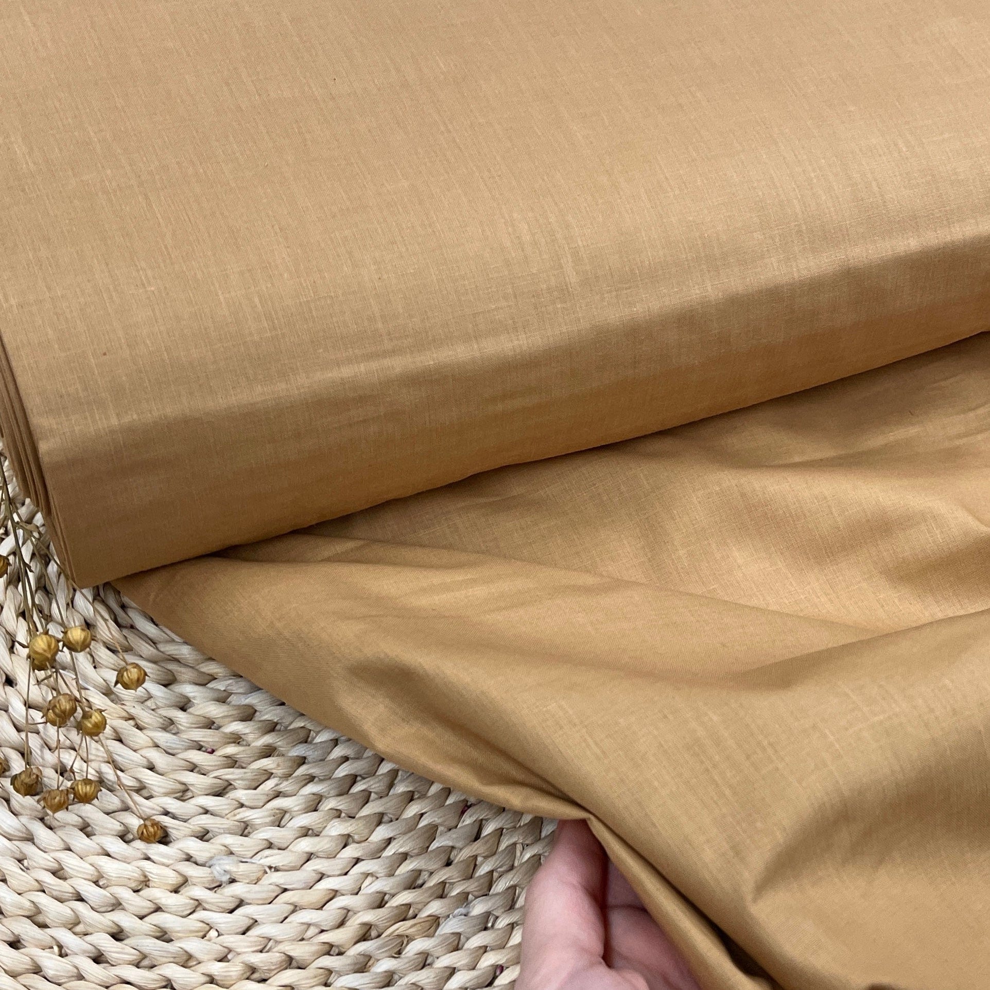 Tissu 100 % coton caramel 125 g/m²