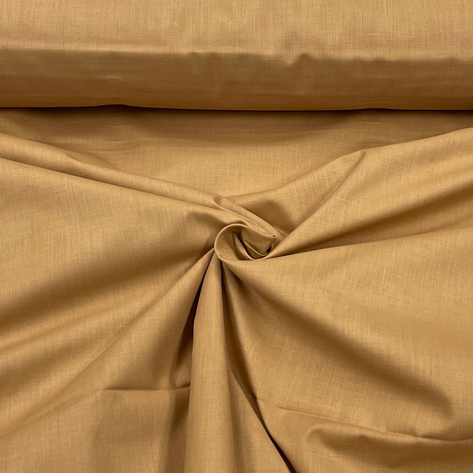 Tissu 100 % coton couleur caramel, 125 g/m²