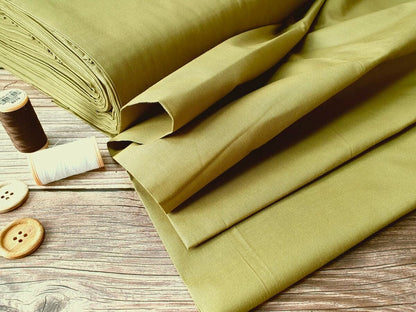 Tissu 100 % coton vert olive 125 g/m²