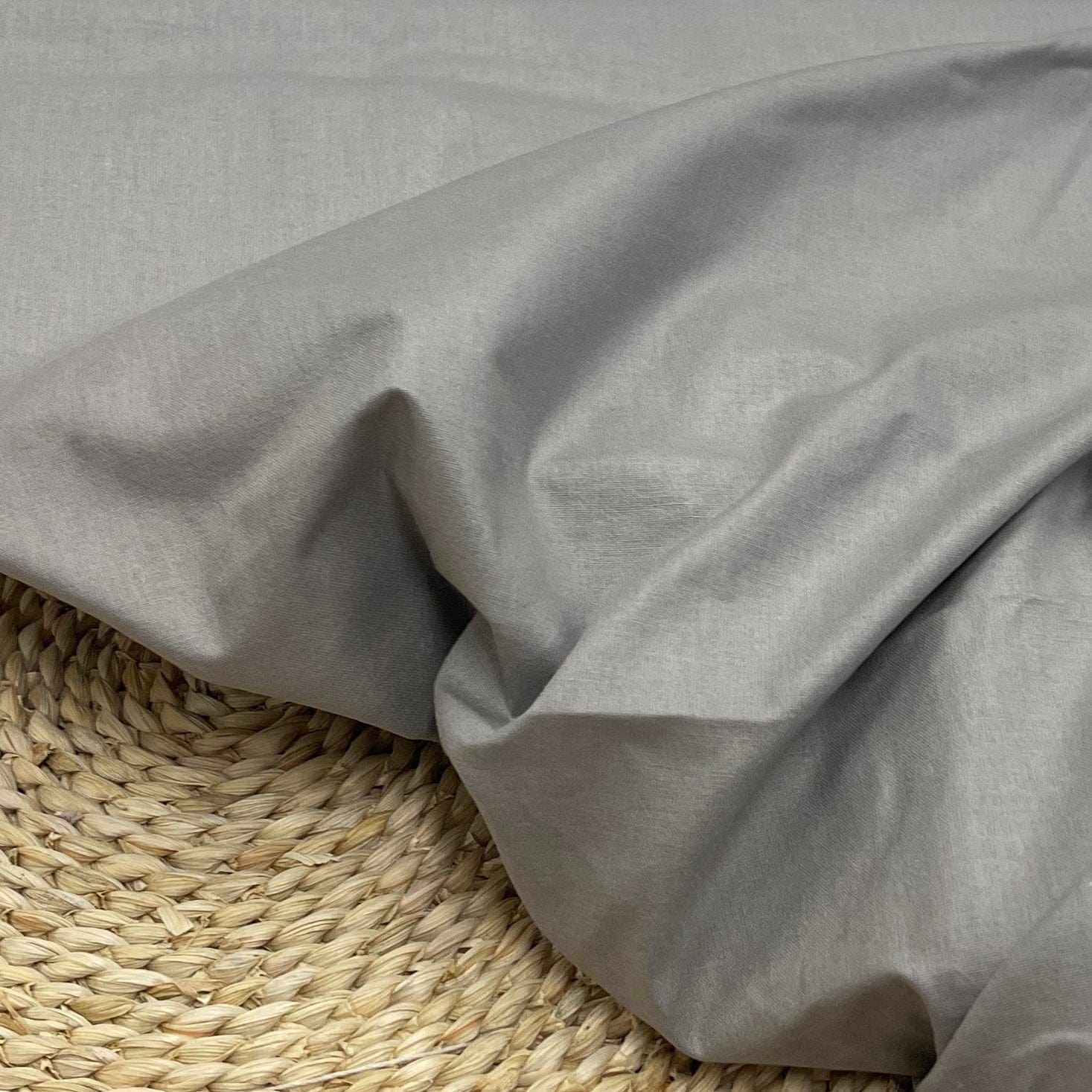 100% Baumwollstoff, aschgrau, 125 g/m²