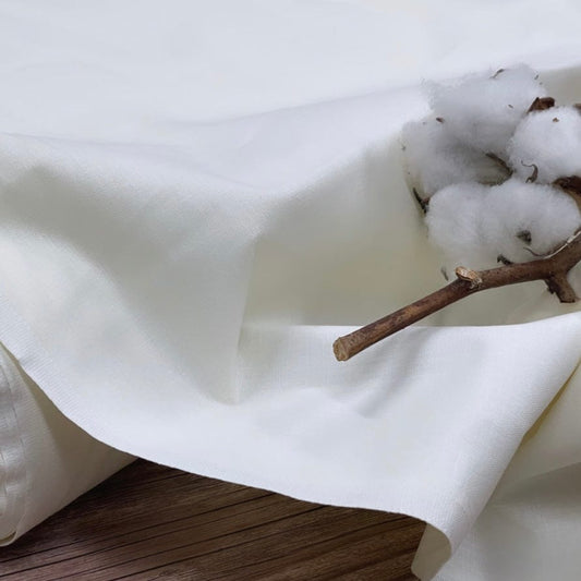 100% Cotton fabric, milk white 125 g/m²