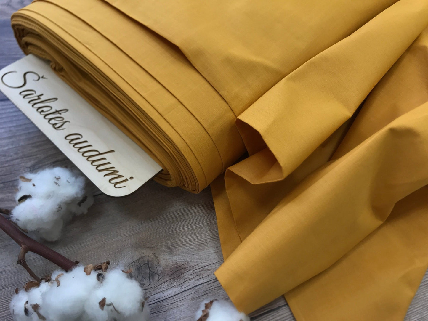 100 % tissu en coton-moutarde 125 g/m²