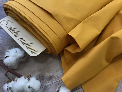 100 % tissu en coton-moutarde 125 g/m²