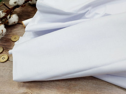 Tissu 100 % coton blanc neige 125 g/m²