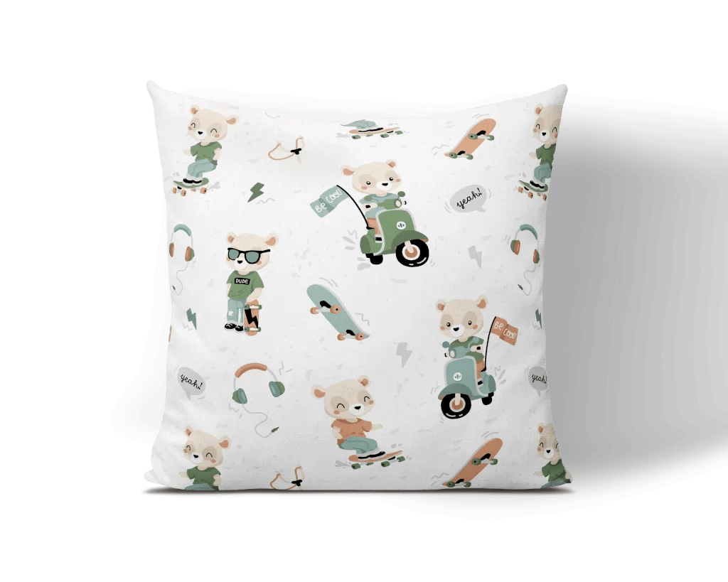 Tissu 100 % coton - ours sportif 125 g/m²