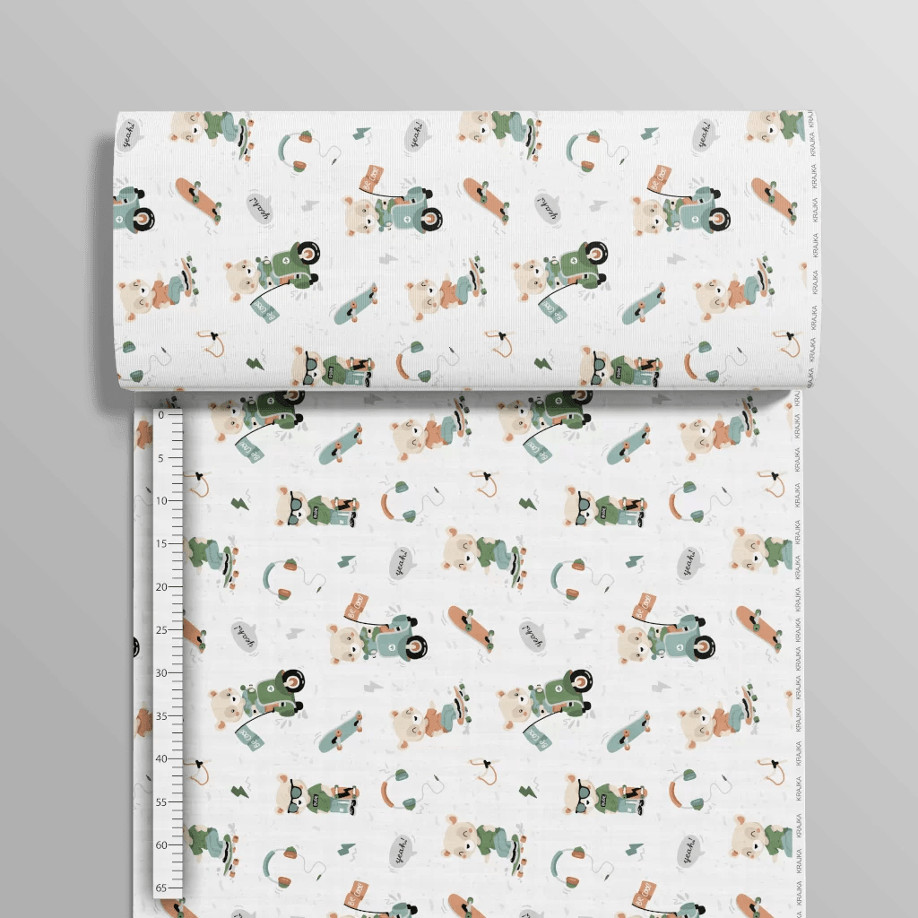 100 % tissu en coton - ours sportif 125 g/m²