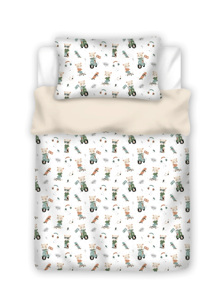 Tissu 100 % coton - ours sportif 125 g/m²