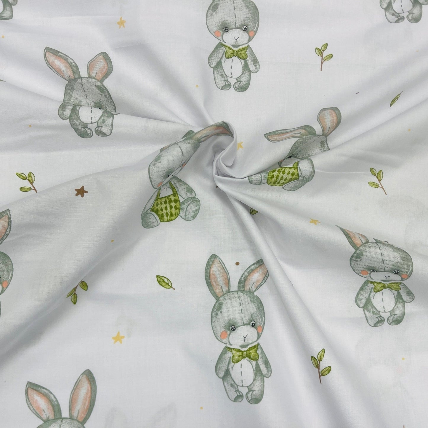 100 % tissu en coton - lapins à longues oreilles 125 g/m²