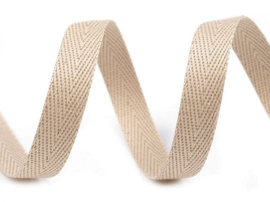 100% Baumwollband 10 mm, beige