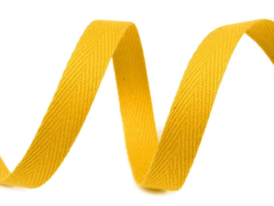 Ruban 100 % coton 10 mm jaune
