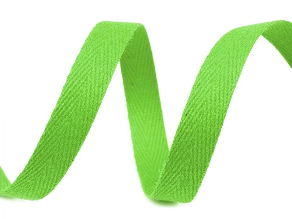 100 % ruban en coton 10 mm, vert vif