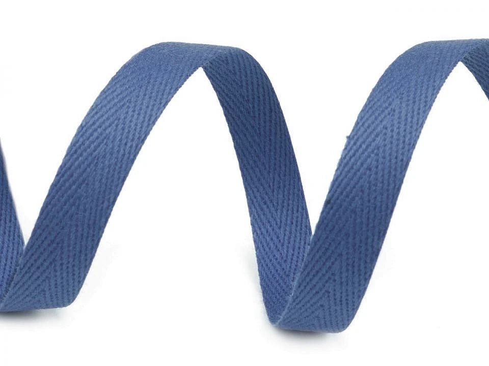 Ruban 100 % coton 10 mm bleu