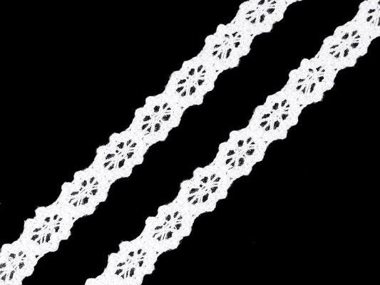 100% Baumwollspitze, 1,2 cm, weiß