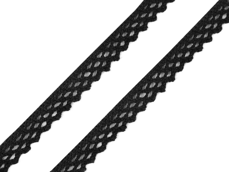 100% Baumwollspitze-1,2 cm schwarz
