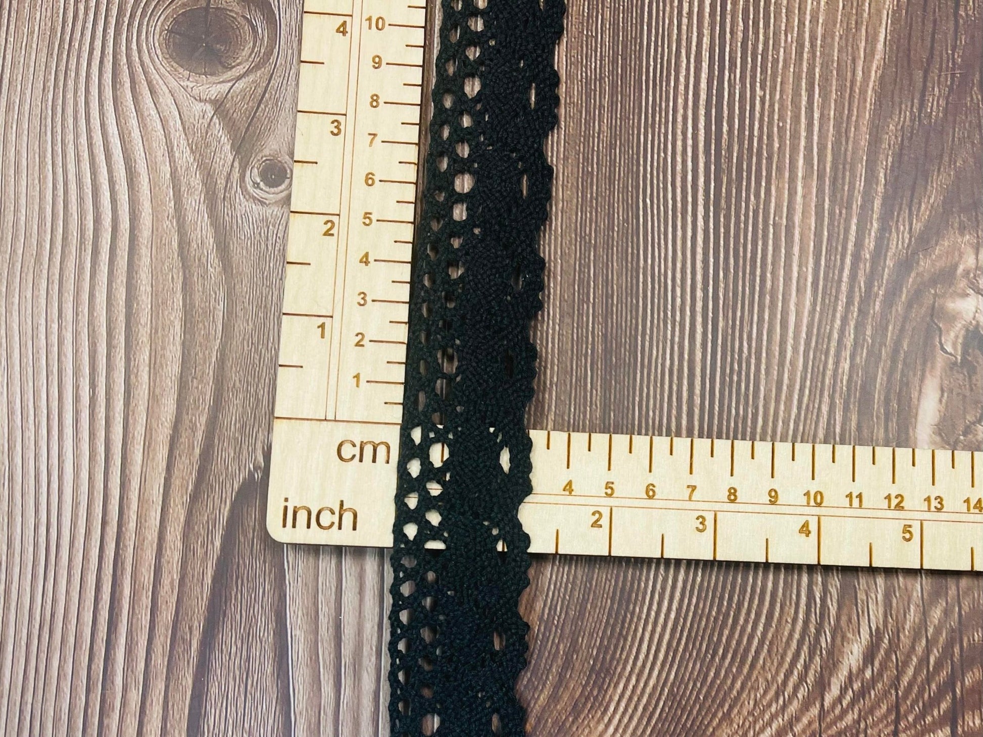 100% Baumwollspitze, 3,2 cm, schwarz