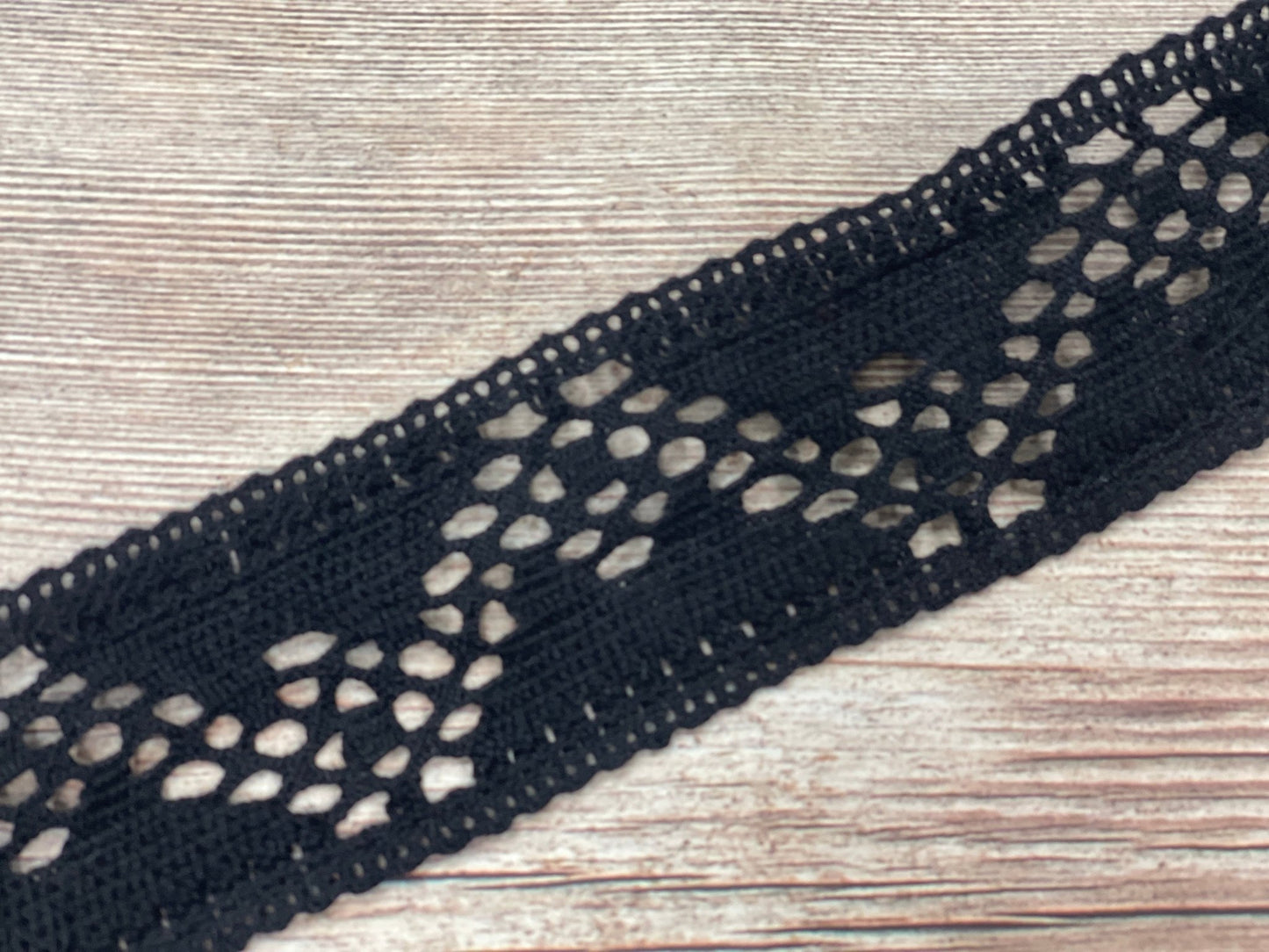 100% Baumwollspitze-4 cm schwarz-LV