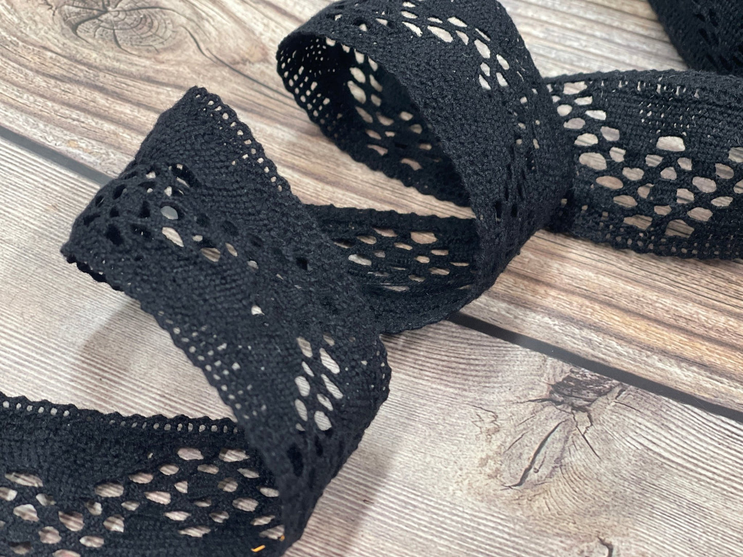 100% Baumwollspitze-4 cm schwarz-LV