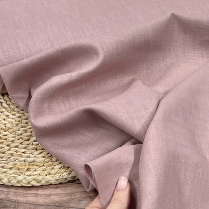 100 % tissu en lin rose poudré 230 g/m²