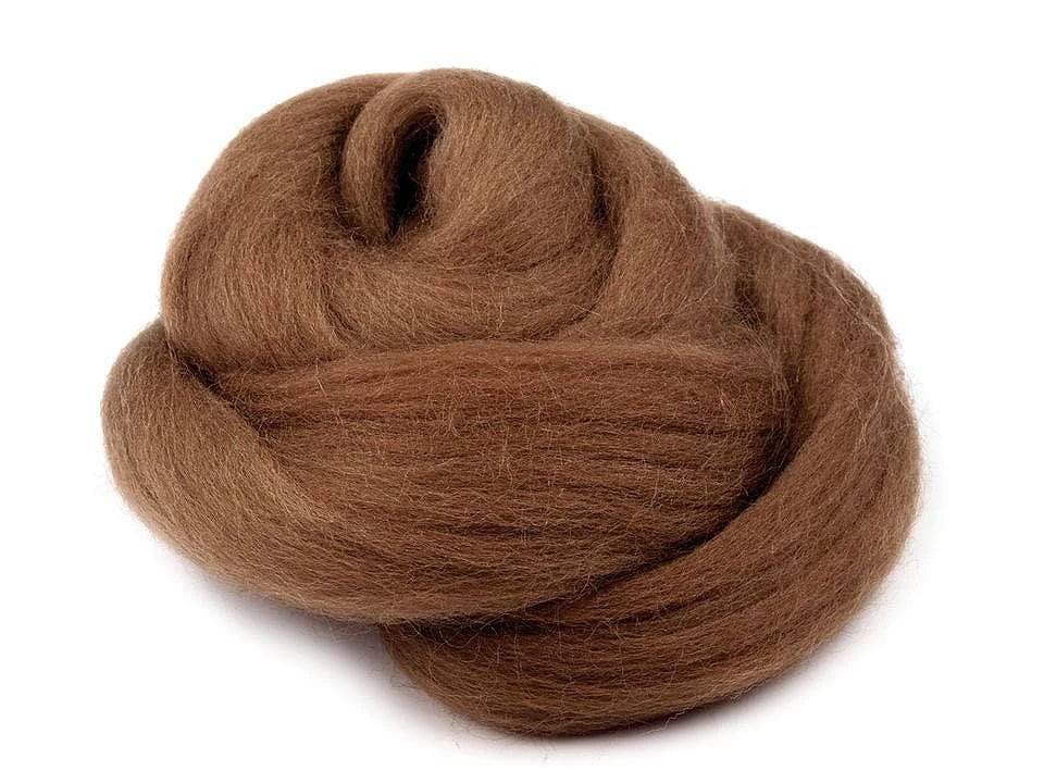 100 % laine mérinos pour feutrage (laine cardée) - marron 20 g #21