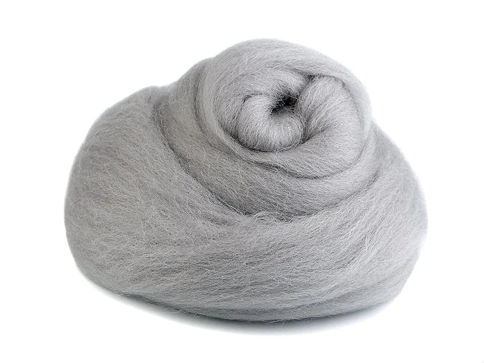 100 % laine mérinos pour feutrage (cardée) - gris clair 20 g #37