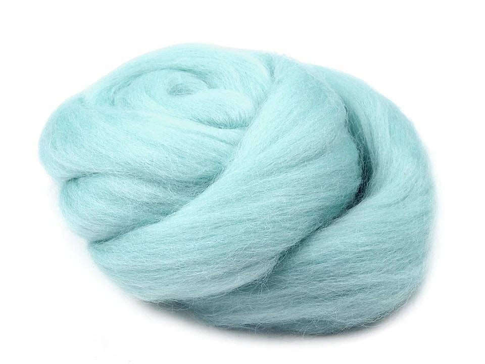 100% laine MERINO à feutrer (cardée) - turquoise 20g #17
