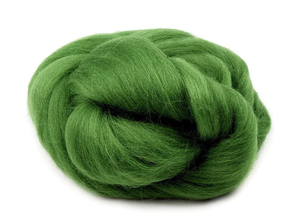 100 % laine mérinos pour feutrage (cardée) - vert herbe 20 g #19