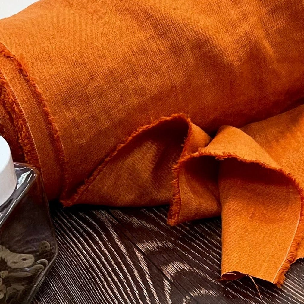 100 % weichgemachtes Leinen, Karottenorange, 205 g/m²