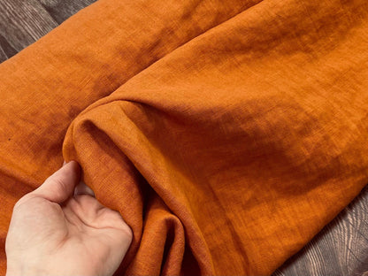 100 % weichgemachtes Leinen, karottenorange, 205 g/m²
