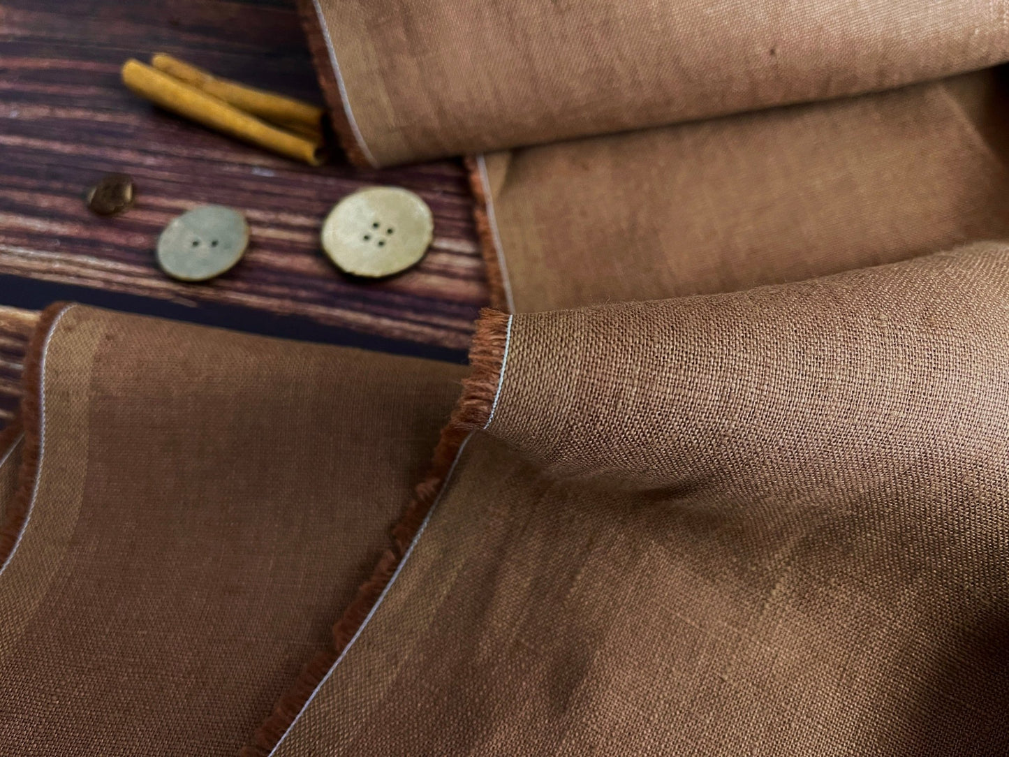 100 % lin adouci, marron clair 205 g/m²