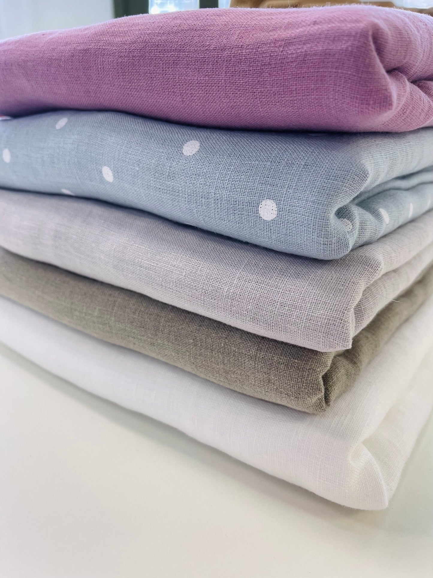 100% lin lavé gris clair 205 g/m²