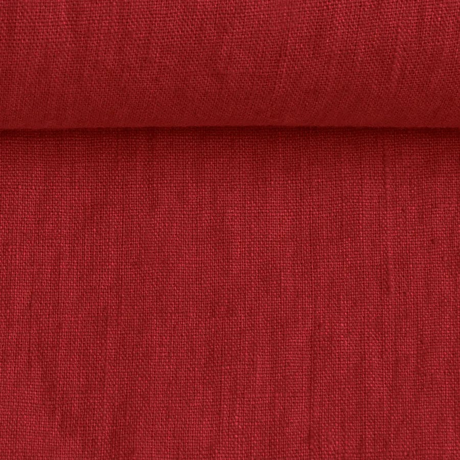 100% weichgewaschenes Leinen, kirschrot 205 g/m²